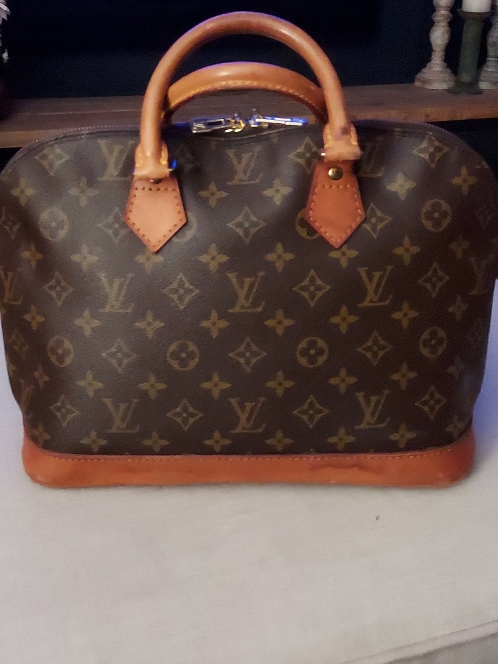 Louis Vuitton Monogram Alma Satchel in Brown and Tan